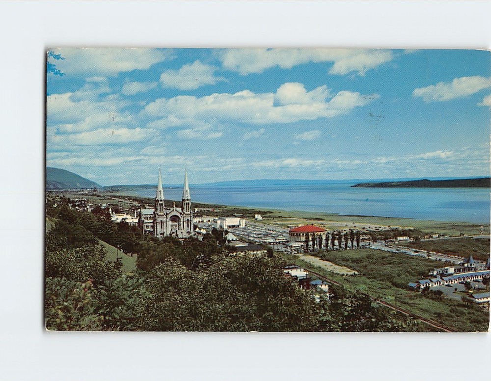 Postcard Aerial View Basilica of Sainte-Anne-de-Beaupré Quebec Canada