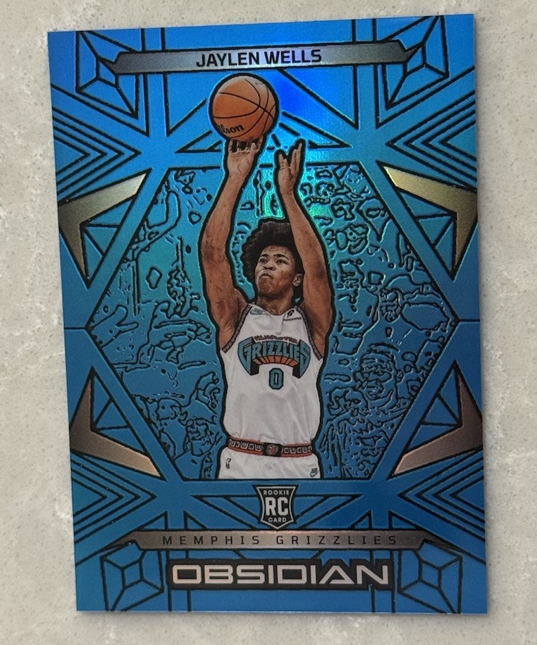 2024-25 Panini Obsidian - Rookies Jaylen Wells #168 E/E Blue Flood /30 RC