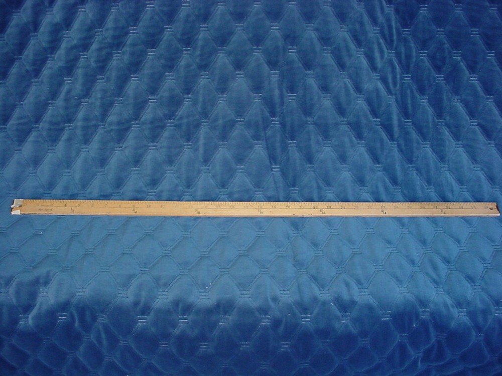 1-1/2 JF Fabrics Bejewel Blue Quilted Velvet Matelasse Upholstery 68J8941  