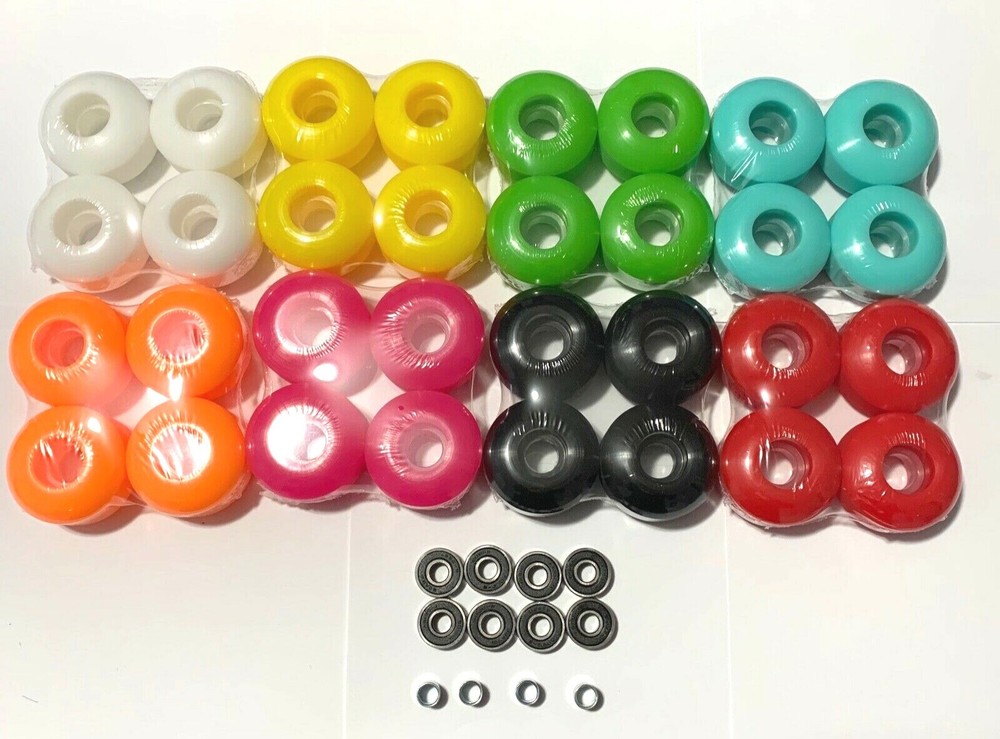 Brand New Blank 52mm Skateboard Wheels 95A & ABEC9 Bearings & spacers US Seller