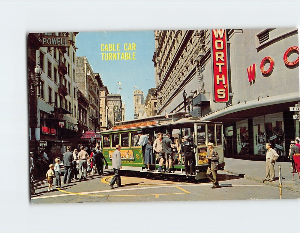 Postcard Cable Car Turntable San Francisco California USA North America