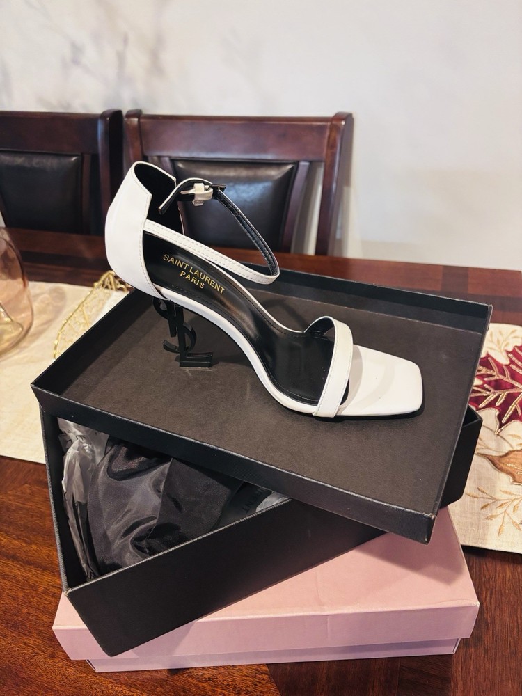 Saint Laurent White Heels Size 40 Brand New with Original Box
