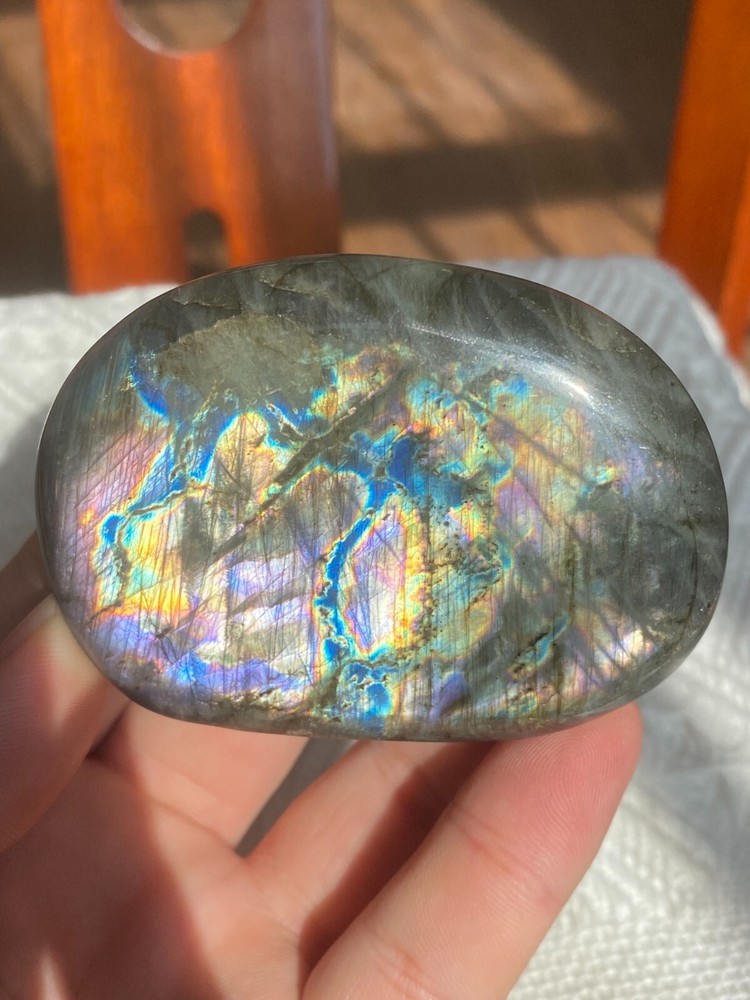 180g Natural Flashy Rainbow Labradorite Freeform Crystal Quartz Healing Reiki