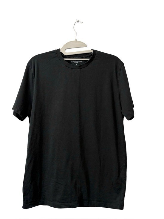 Peter Manning Black Charcoal Oima Cotton Crew Neck Vintage T Shirt Size 3