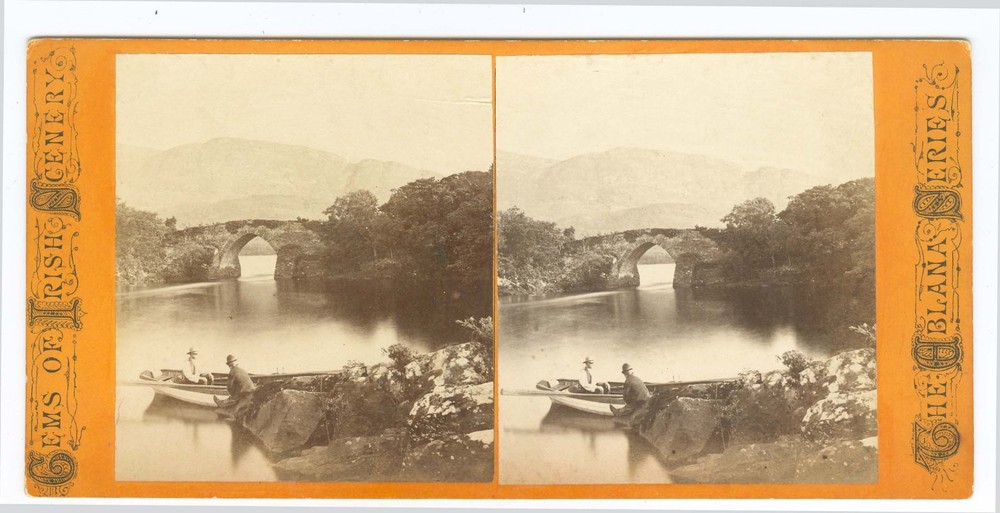 G2180~ IRELAND – Brickeen Bridge Killarney c.1860s Stereoview - Lawrence