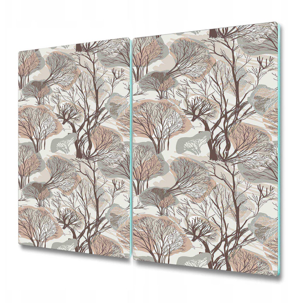 Glass Surface Protector Winter Trees Colourful forest style Wood & paper pastel