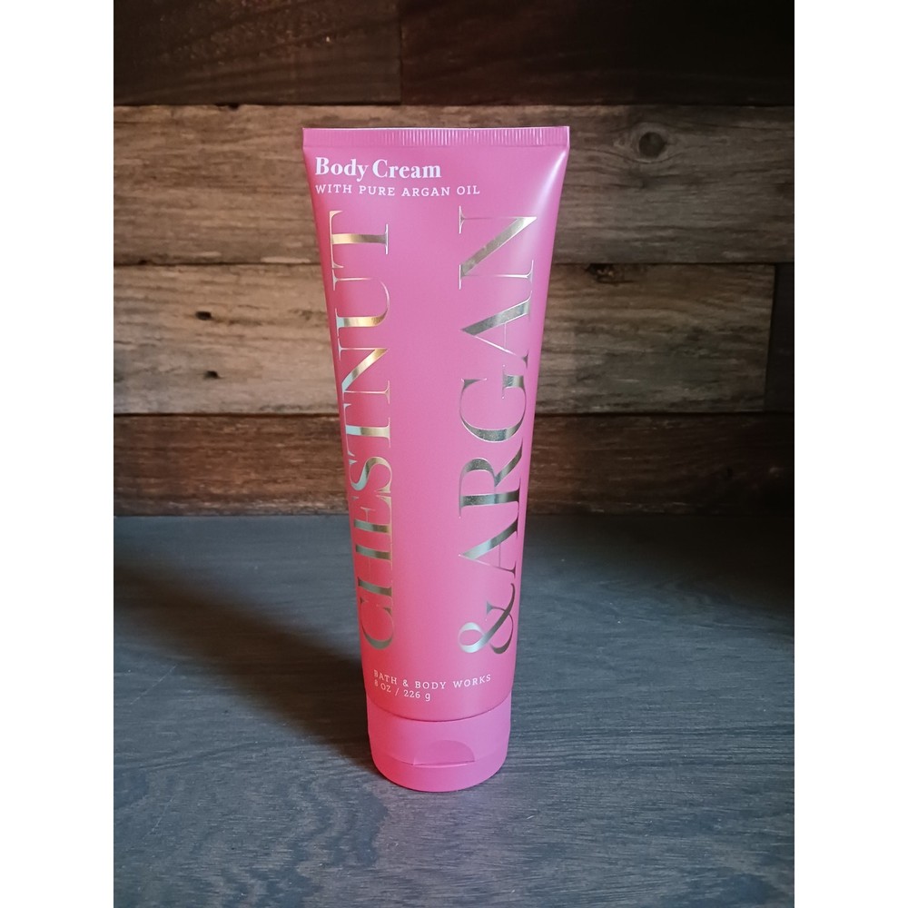 BATH & BODY WORKS Chestnut & Argan Body Cream 8oz Full Sized Lotion Discontinued