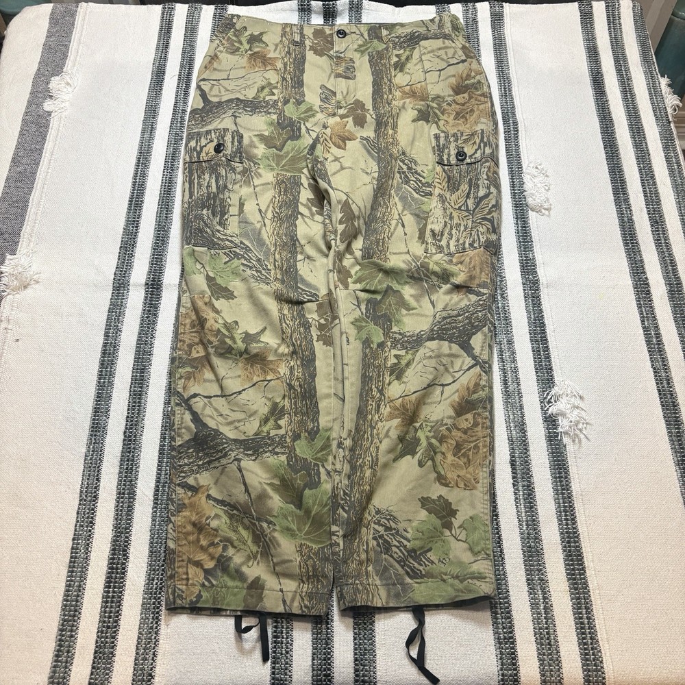VTG 90s Realtree Camo Cargo Pants Mens L Large Long Made in USA Gorpcore Baggy