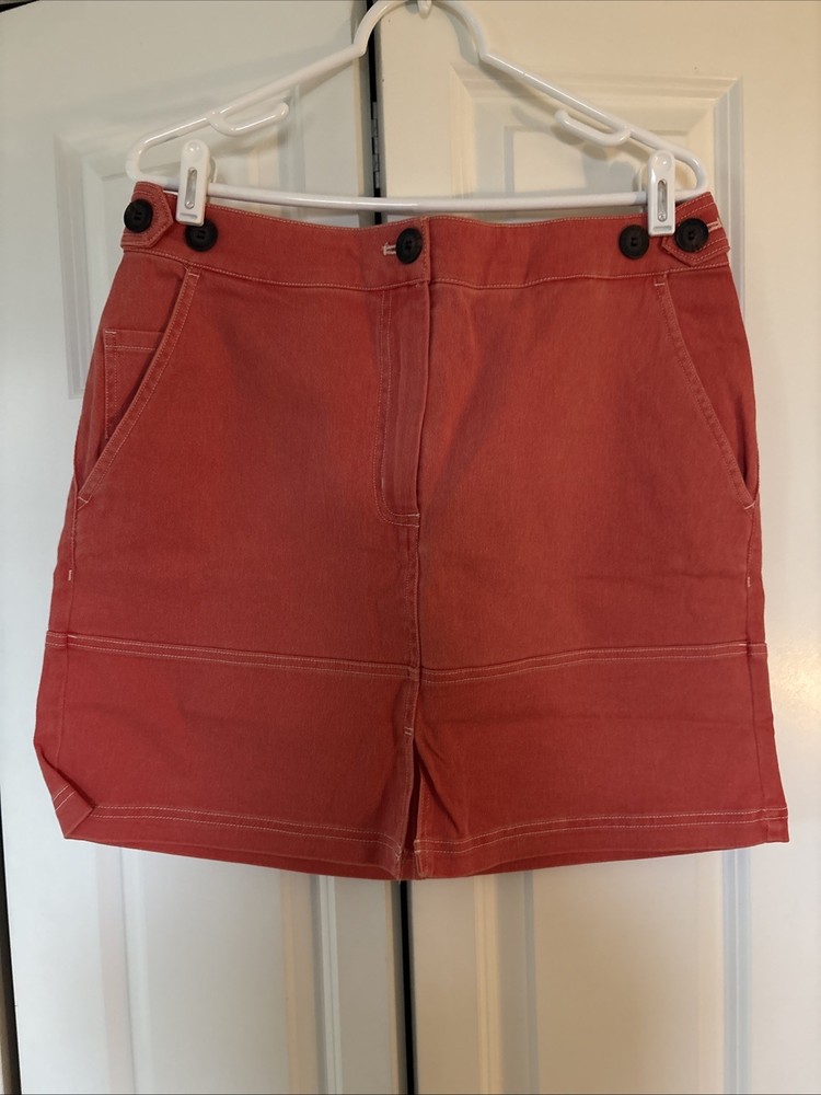 Wild Fang Orange Denim Skirt Women's Size Large Pockets
