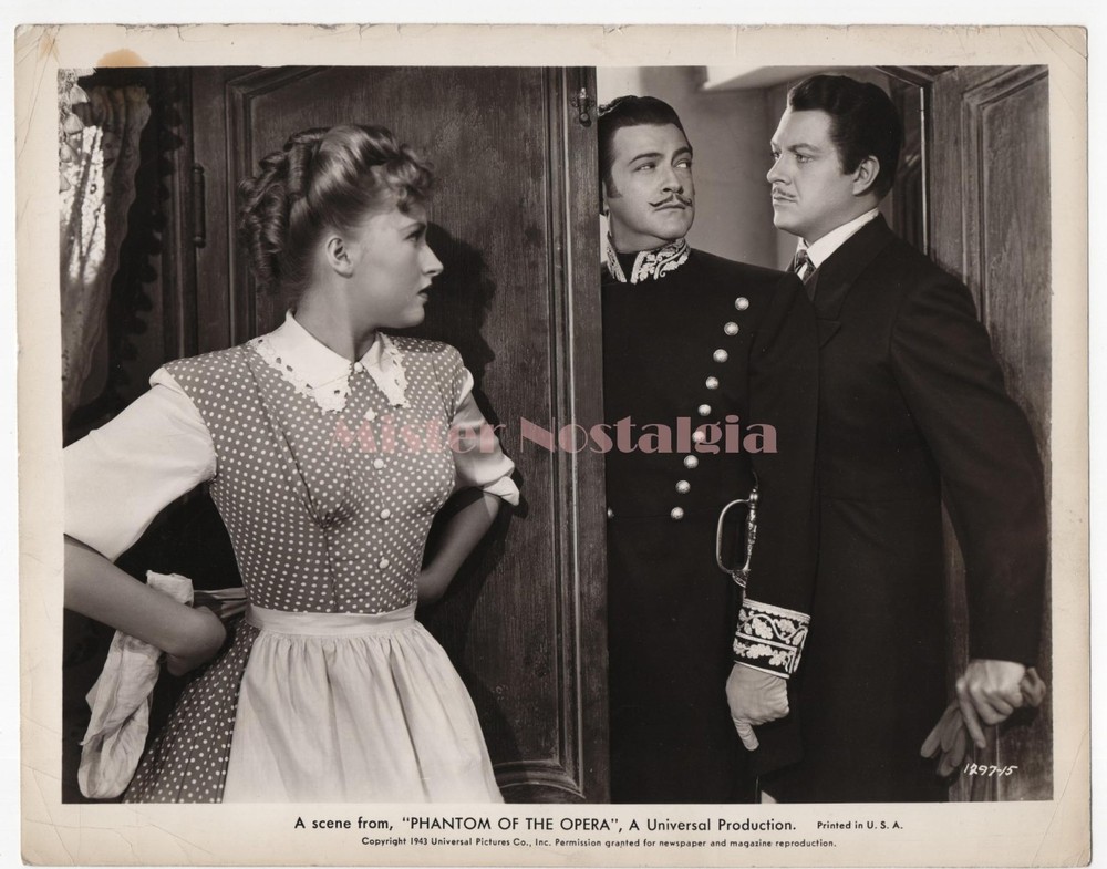 Vintage Photo 1943 Nelson Eddy and Susanna Foster in Phantom of the Opera