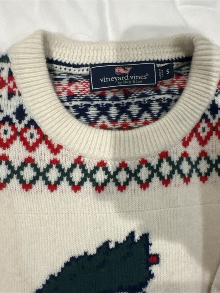 vineyard vines mens fair isle patter small sweater pull over used 1x