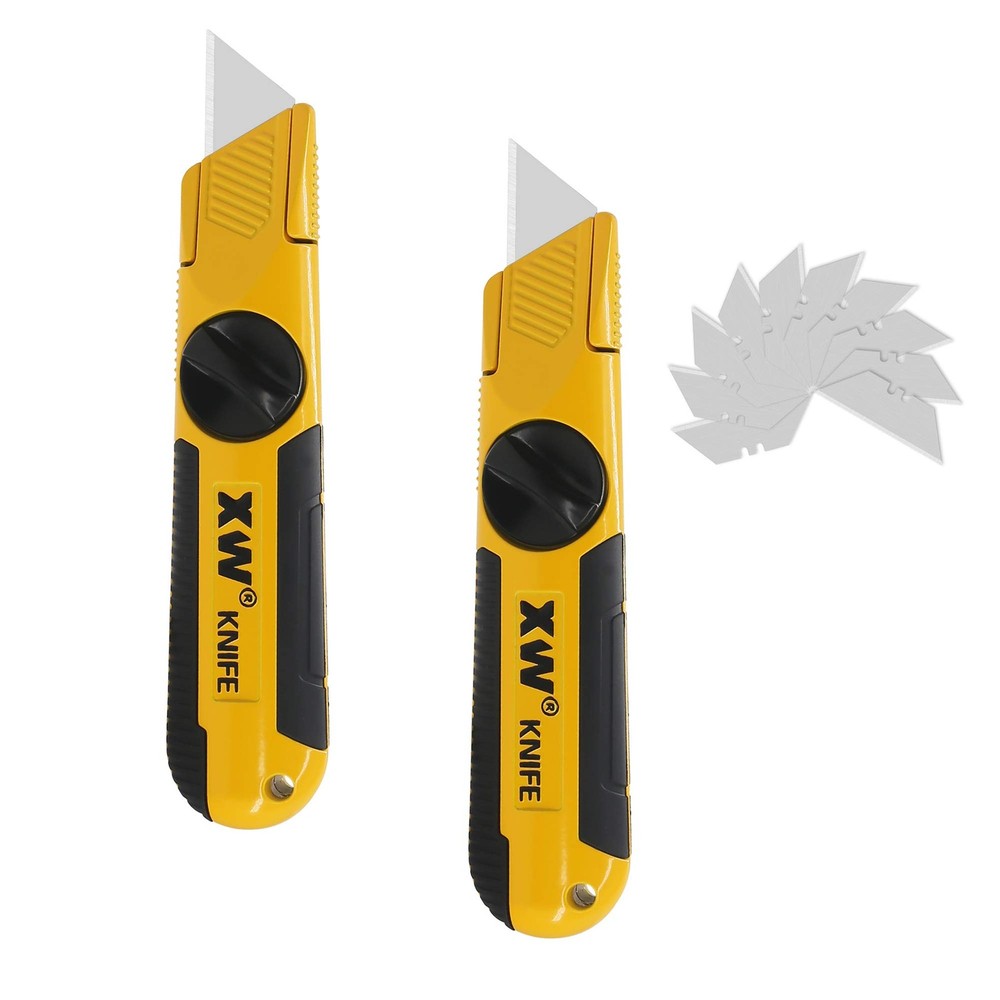 Heavy Duty Fixed-Blade Utility Knife with Extra Blades for Drywall Cutting