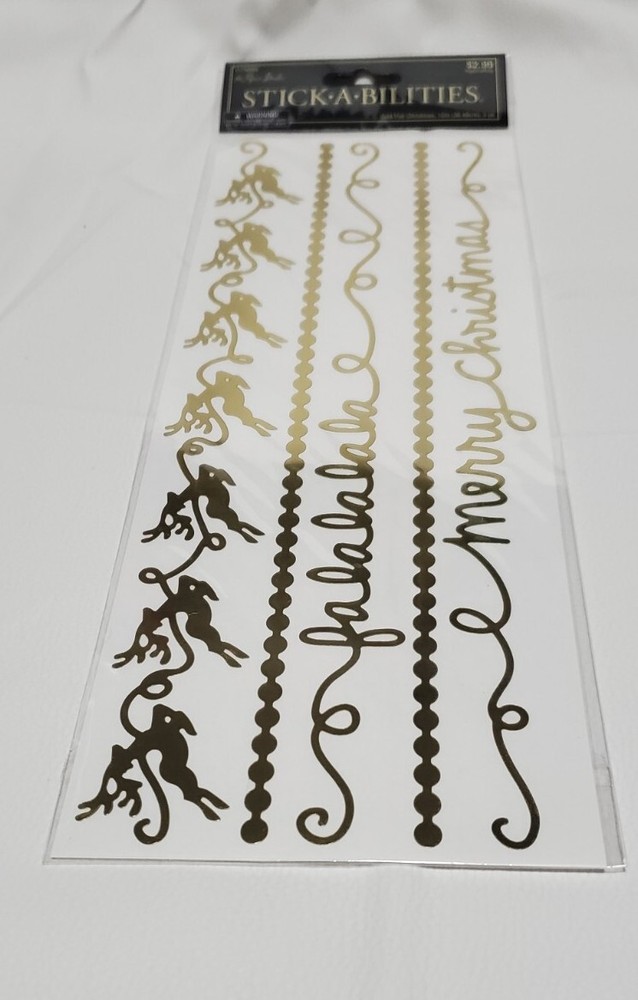 The Paper Studio Stickabilities Gold Foil Stickers Christmas Designs