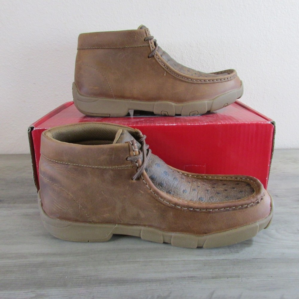 Justin Men's Brown Ostrich Print 4-Inch Driving Moc Boot SE239