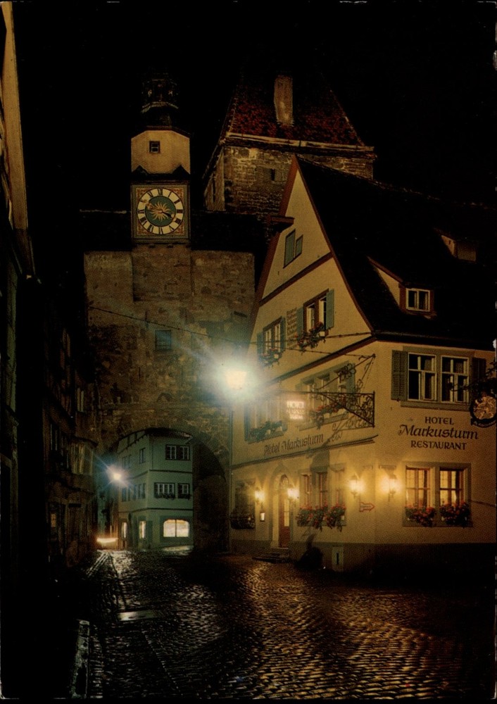 Hotel Markusturm Rothenburg Ob Der Tauber Germany vintage postcard s271