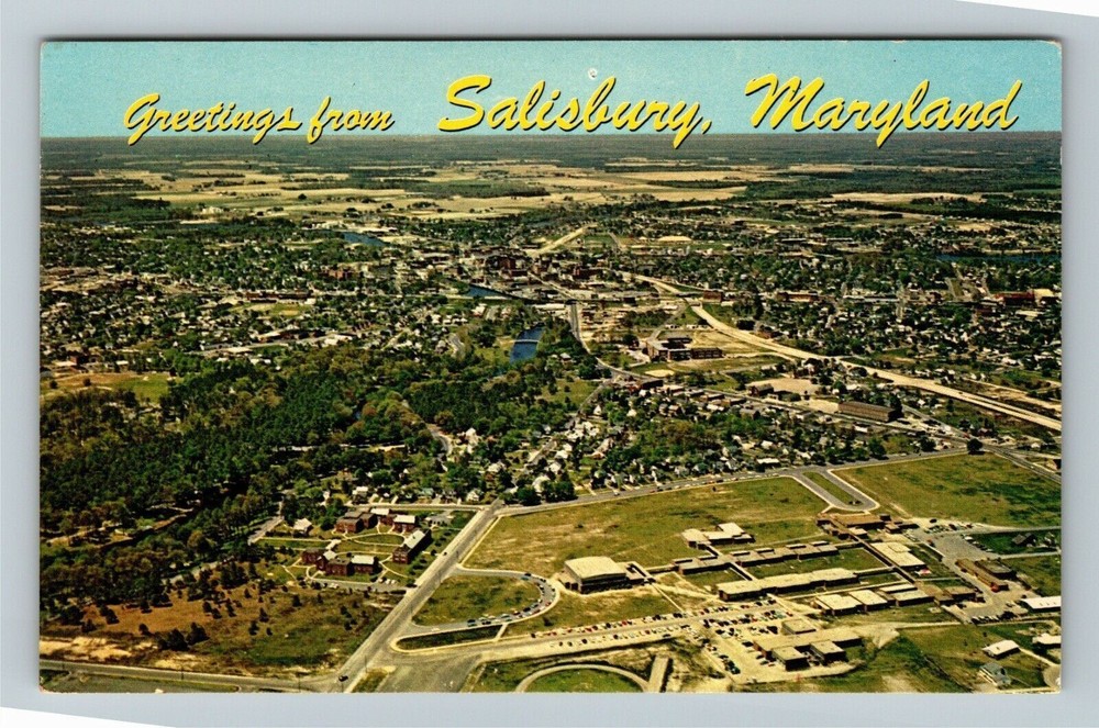 Salisbury MD-Maryland Aerial View, Vintage Postcard