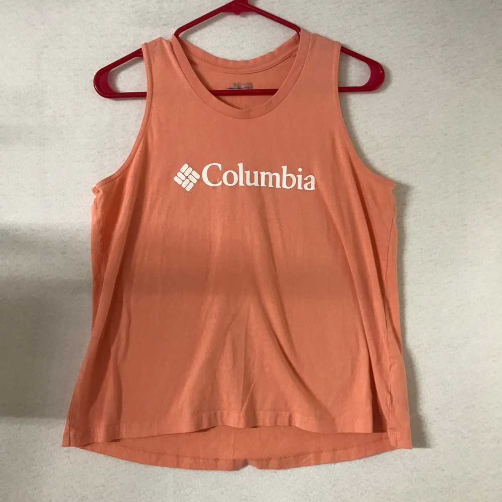 Columbia Orange Graphic Tank Top Size L G Athletic Casual