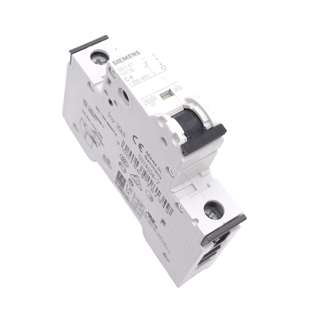 Siemens 5SY4104-7 Circuit Breaker, 1-Pole 4A, 230/400VAC Max, DIN Rail