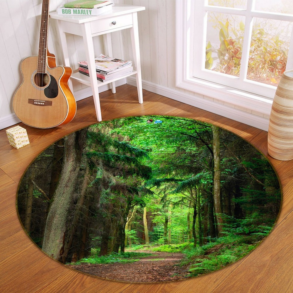 3D Green Woods Road NAO4164 Game Rug Mat Elegant Photo Carpet Mat Fay