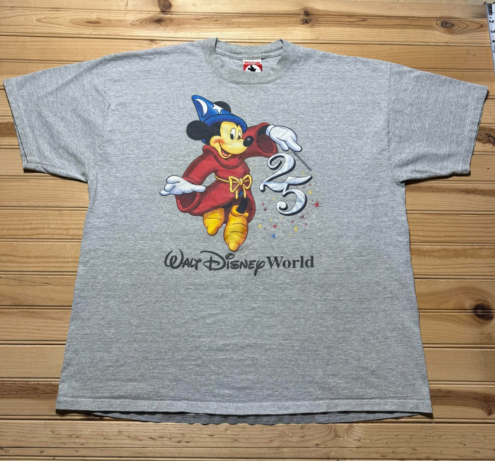 Vintage 90s Walt Disney World 25th Anniversary Mickey Mouse Sorcerer Shirt - XL