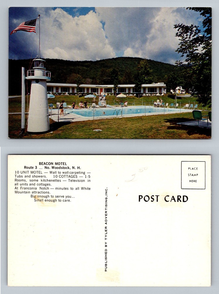 North Woodstock, NH-New Hampshire, Beacon Motel & Pool On Rt. 3 Vintage Postcard