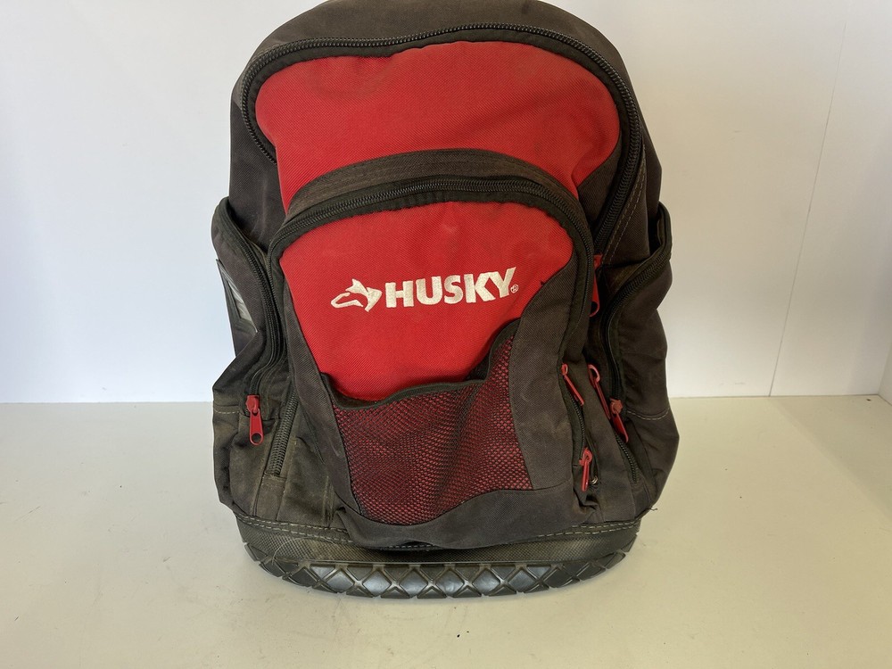 Husky 16 in. Pro Tool Backpack Heavy Duty Rubber Bottom Storage Bag