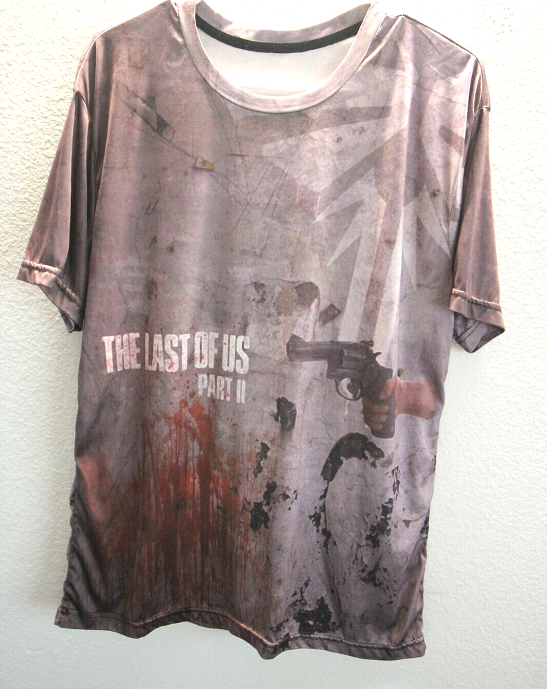 The Last Of Us 2 All Over 3-D Printed T-Shirt Men Small-Medium Check Measurement