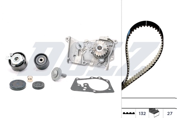 KD046 DOLZ Water Pump + Timing Belt Kit for Dacia, Nissan, Renault