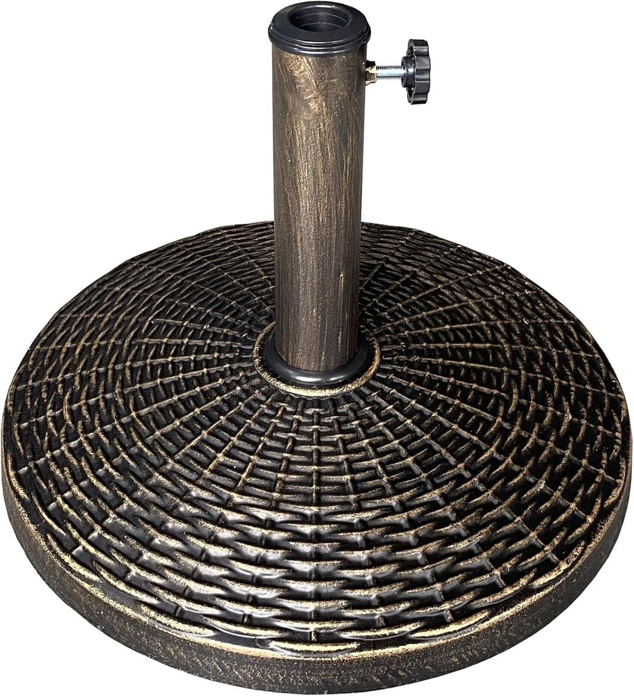 Weather-Re... 22lb Wicker Pattern - Durable - Cast Stone Patio Umbrella Base