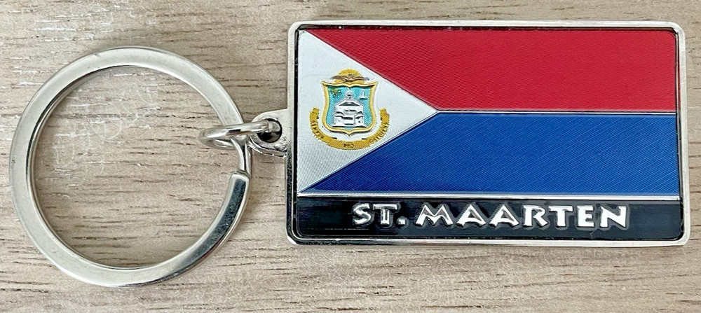 St. Maarten  / St. Martin Flag Souvenir Metal Key Ring Double Sided