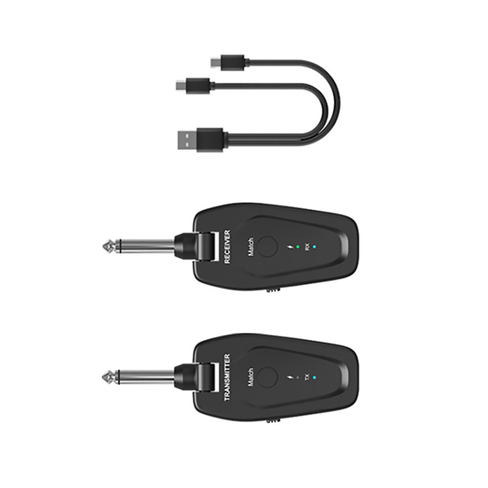 UHF Wireless Guitar System Rechargeable Plastic Transmitter Receiver Accessories