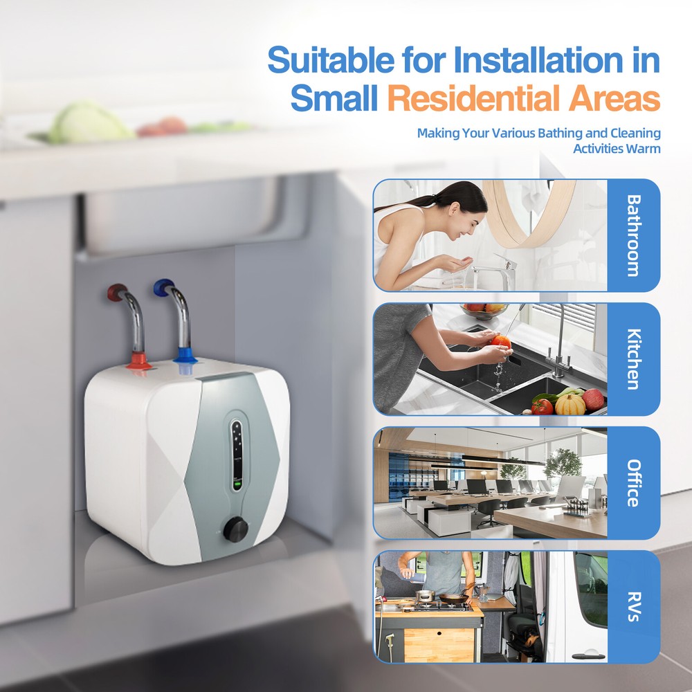 8L 1500W Mini Instant Hot Water Heater for Under Sink Use