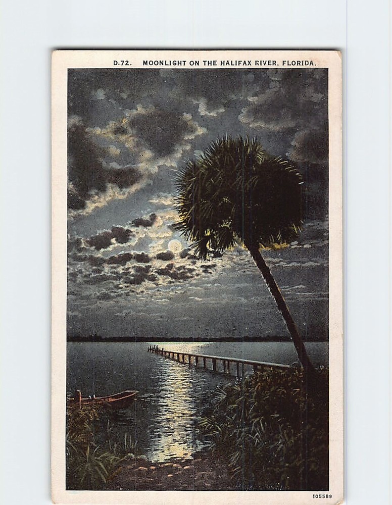 Postcard Moonlight on the Halifax River Florida USA