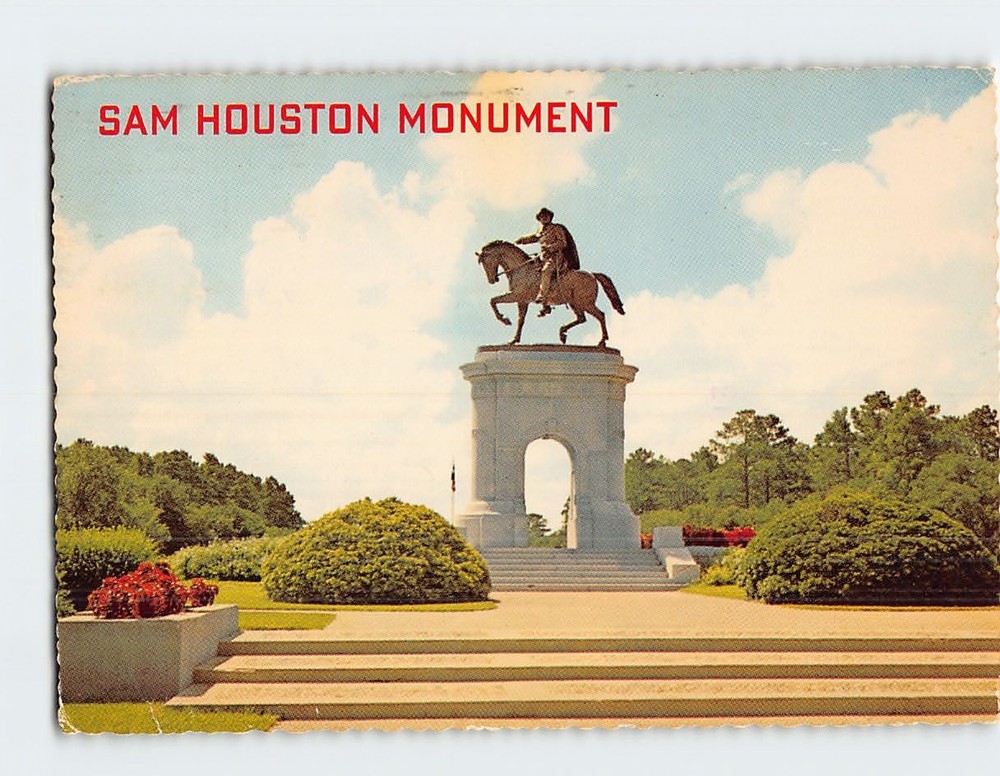 Postcard Sam Houston Monument Hermann Park Houston Texas USA