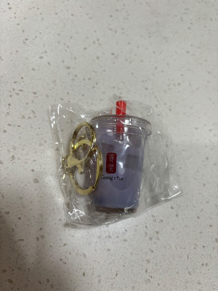 Gong cha 3D taro milk tea keychain purple