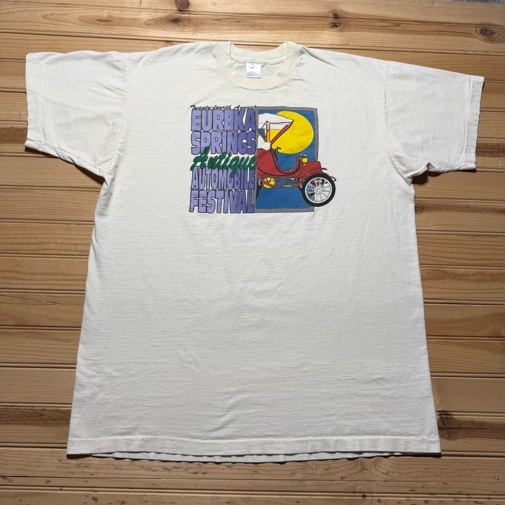 Vintage 90s 24th Annual Eureka Springs Antique Automobile Festival Shirt USA XL