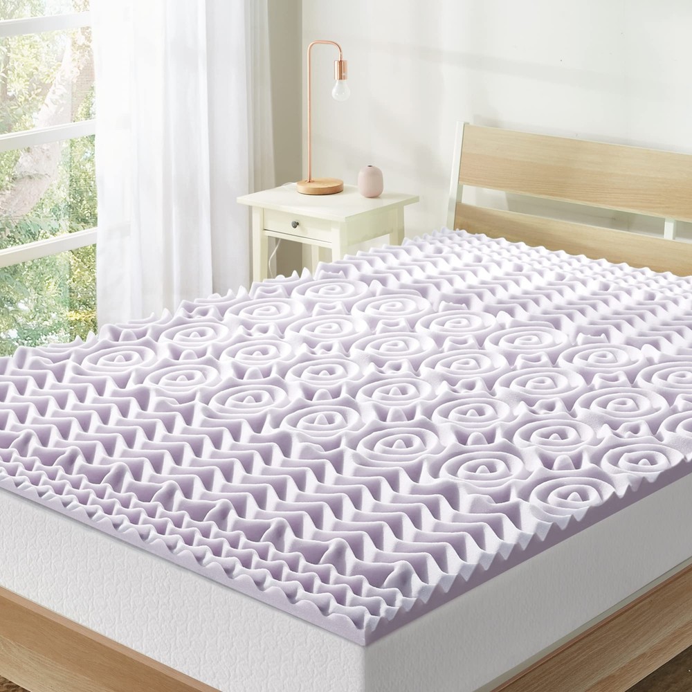 1.5 Inch 5-Zone Memory Foam, Soothing Lavender Infusion, King Mattress Topper
