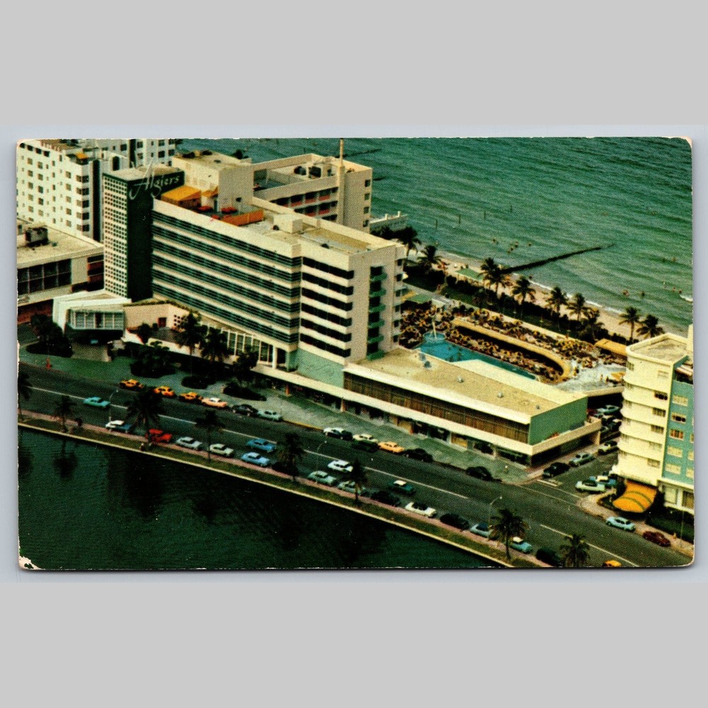 Postcard Algiers Hotel Miami Beach Florida Oceanfront 1957
