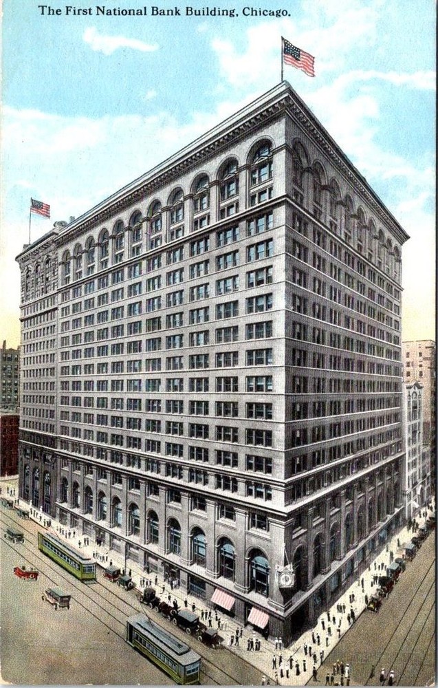 First National Bank Building, CHICAGO, Illinois Postcard