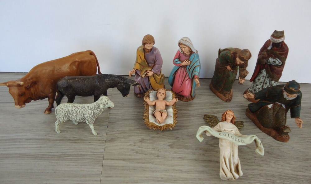VTG Landi 10 pc. Nativity Figures Christmas Holiday Decoration Made In Italy