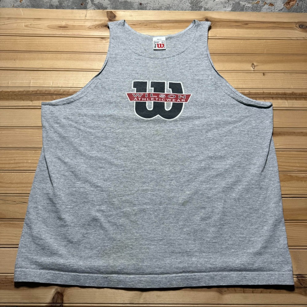 Vintage 90s Wilson Athleticwear Embroidered Logo Heather Tank Top USA Made - XXL