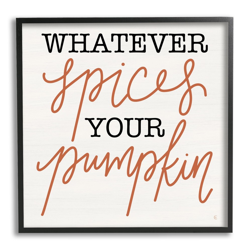 Whatever Spices Your Pumpkin Black Framed Giclee Art Design by Fearfully Made...