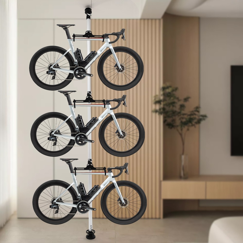 Vertical Bike Storage Rack Stand Holds 3 Bikes Up to 30kg Each
