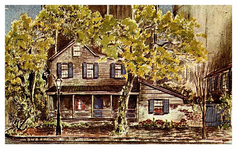 Postcard HOUSE SCENE Savannah Georgia GA m/09 AT0779