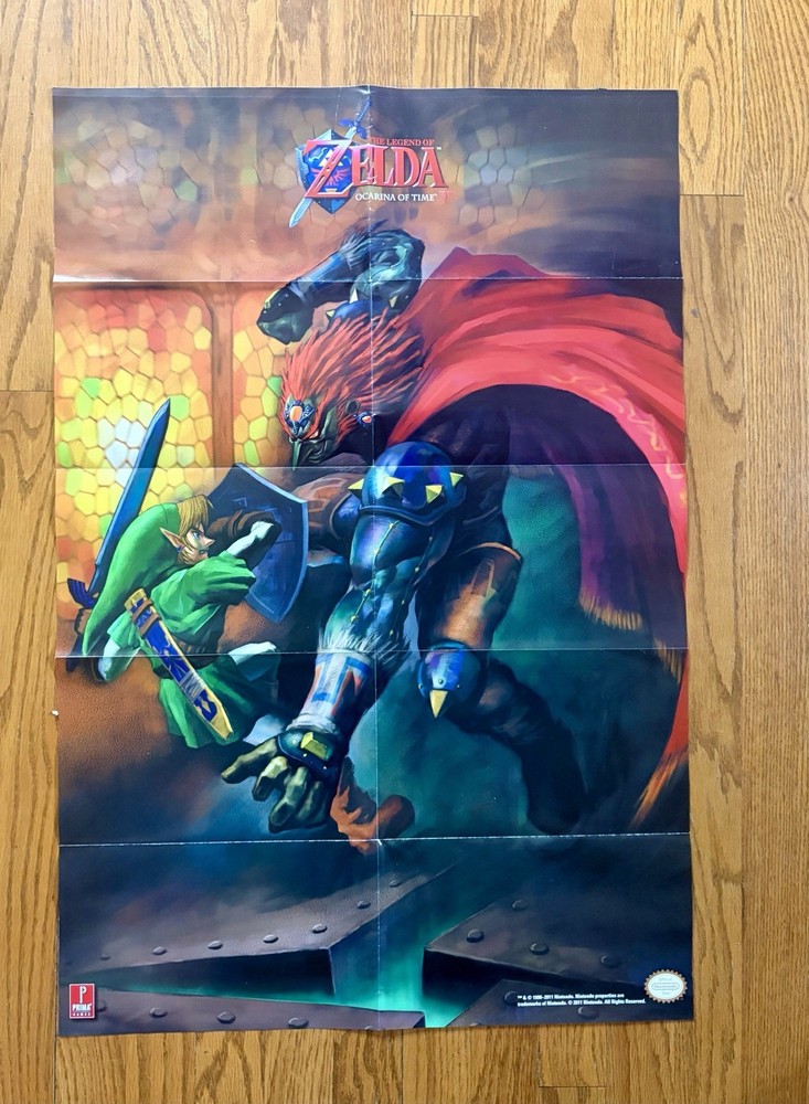 Legend Of Zelda Nintendo Official Licensed Ocarina Of Time 3D Rare Poster 2011