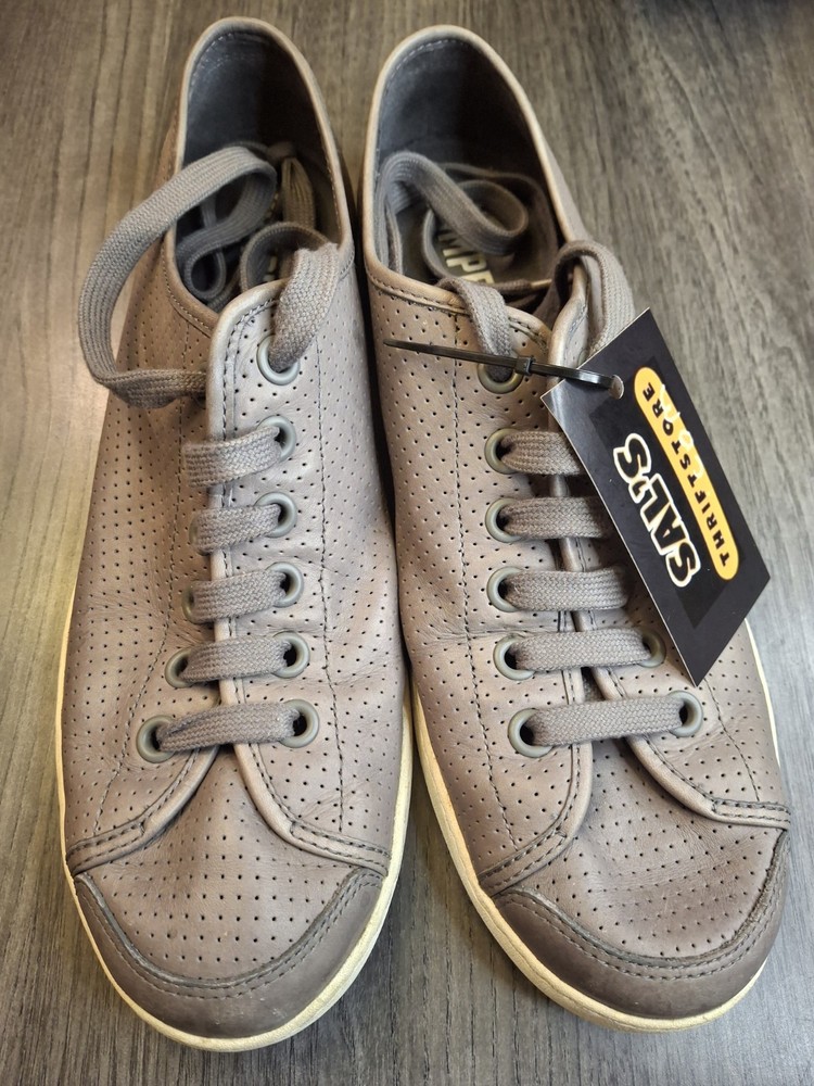 Men's Size 10 Camper Uno Perforated casual Shoes Gray White Travel