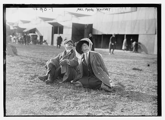Photo:Mrs. Payne Whitney 1910 Aviation Meet Flying Field Seated Pair