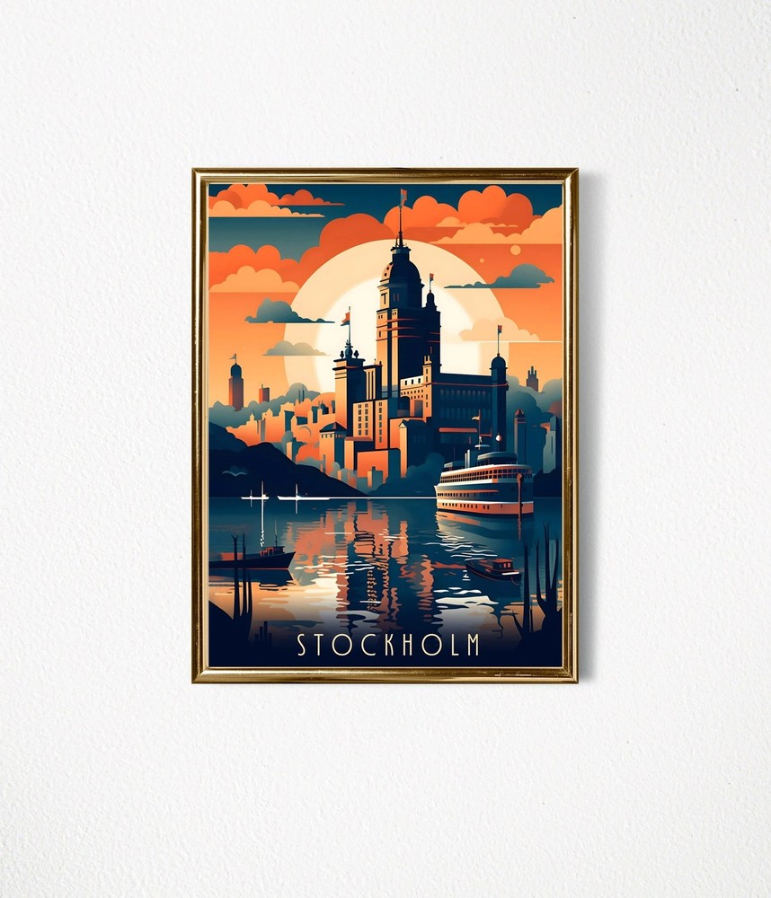 Stockholm Travel Poster Wall Art Instant Hanging Decor New Home Gift