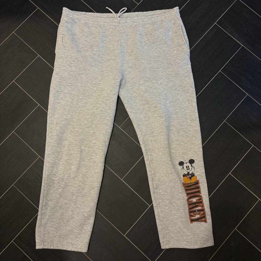 1990s Mickey Mouse Gear Vintage Y2K Grey Sweatpants Medium M Disney