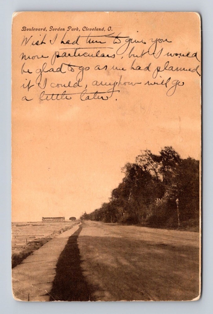 Cleveland OH-Ohio, Boulevard, Gordon Park, Antique, Vintage c1909 Postcard